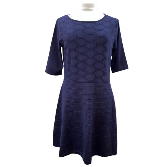 Women's Fit & Flare Dress ELIZA J Knee Length Navy Blue Size XL Nordstroms